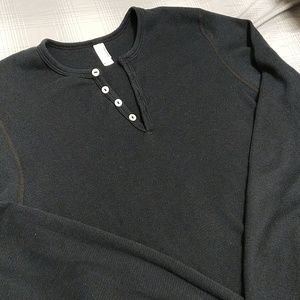 Henley Men long-sleve black